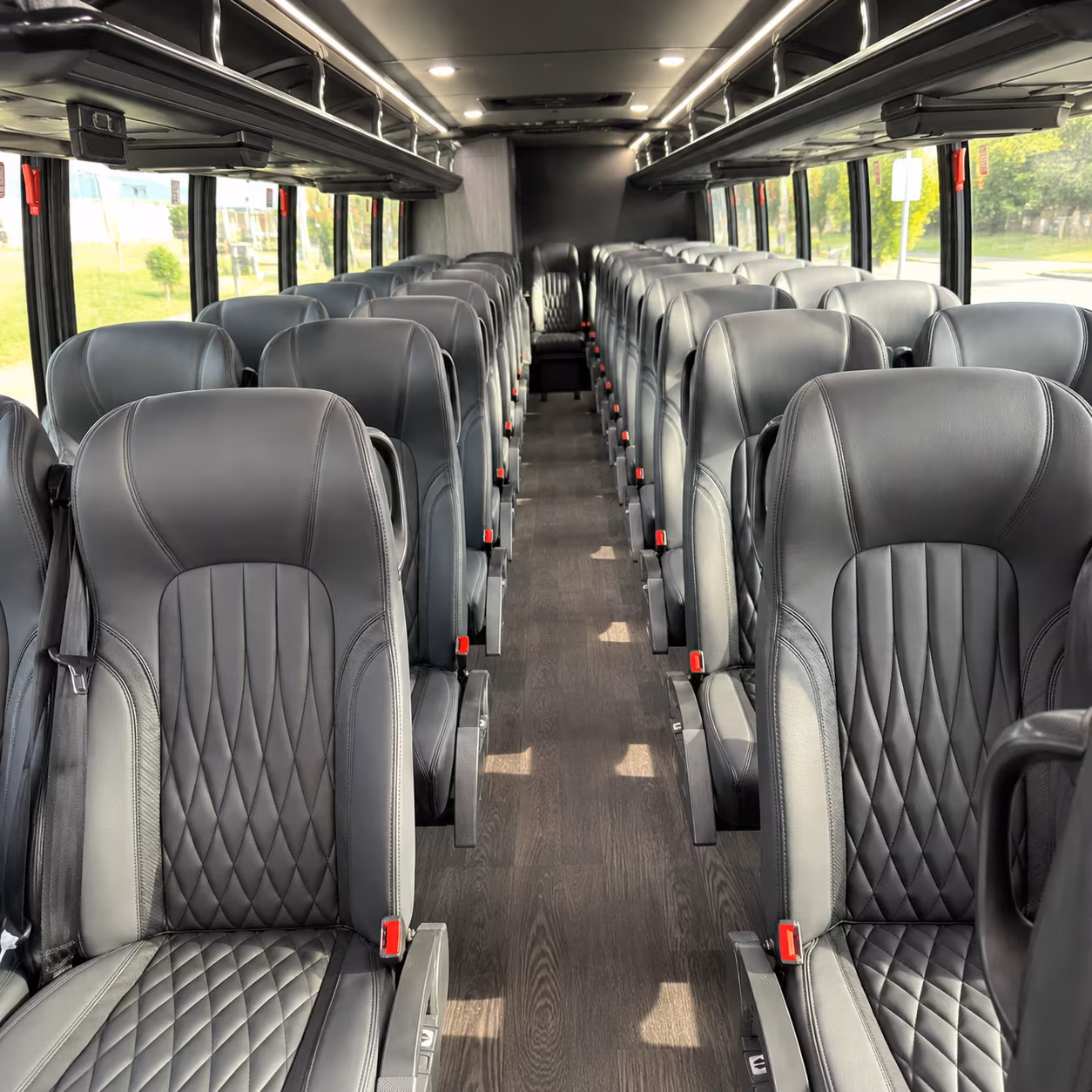 hollywood 35 passenger minibus inside