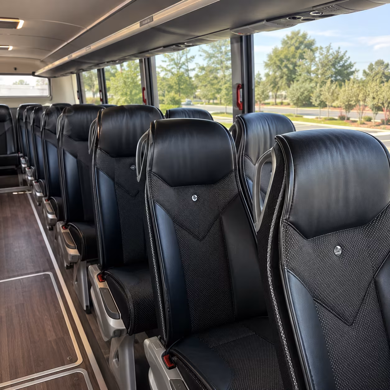 hollywood 45 passenger charter bus interior