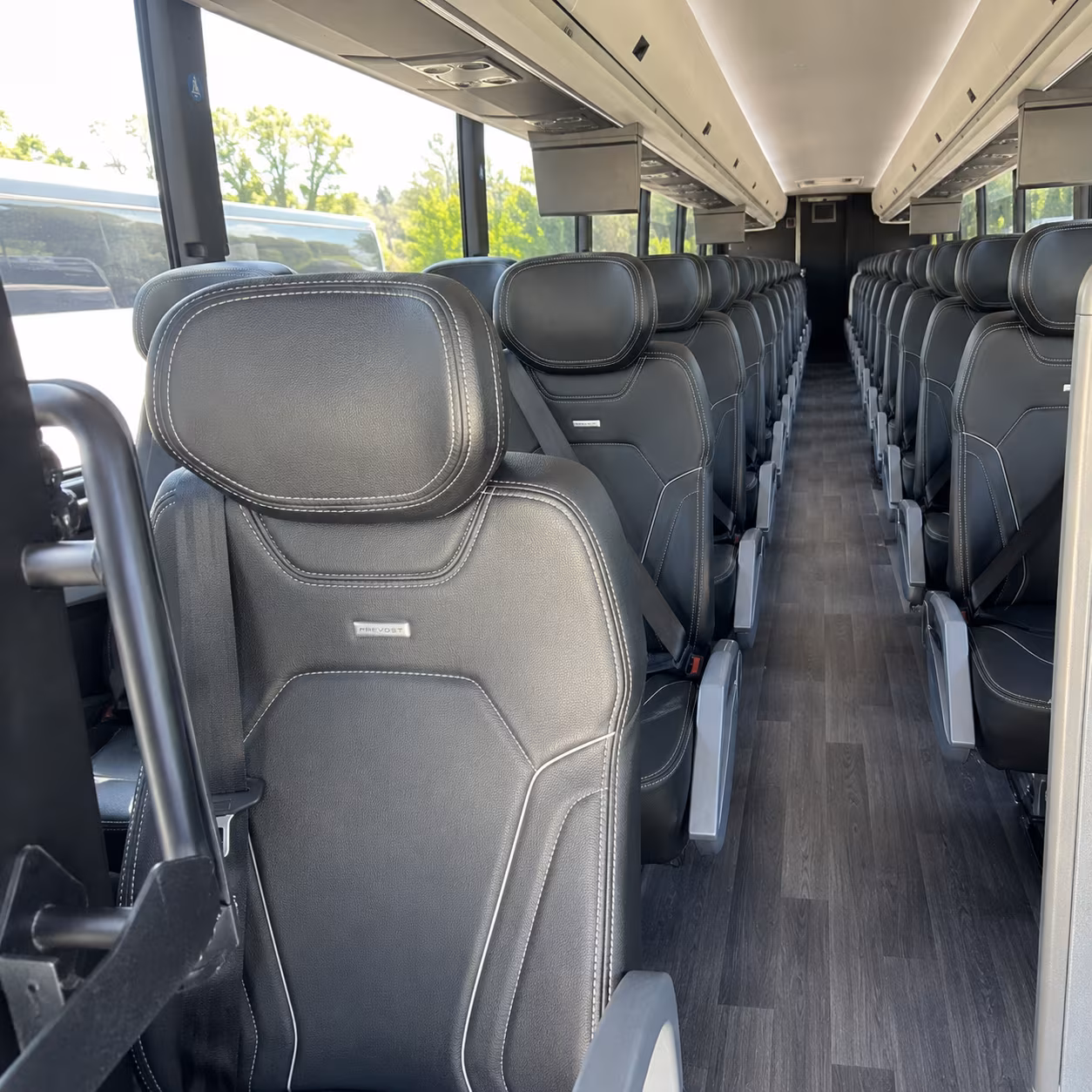 hollywood 47 passenger charter bus interior