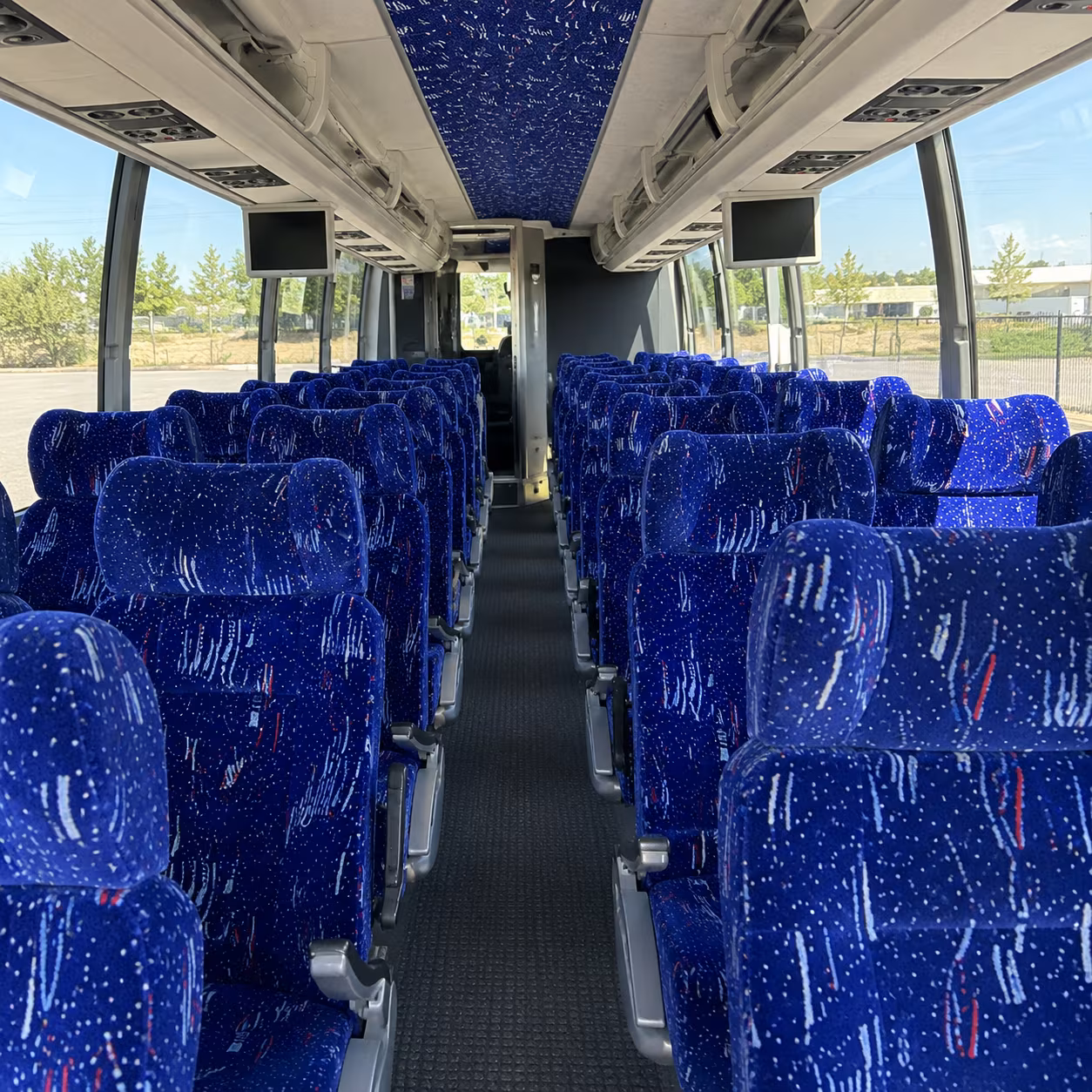 hollywood 54 passenger charter bus interior