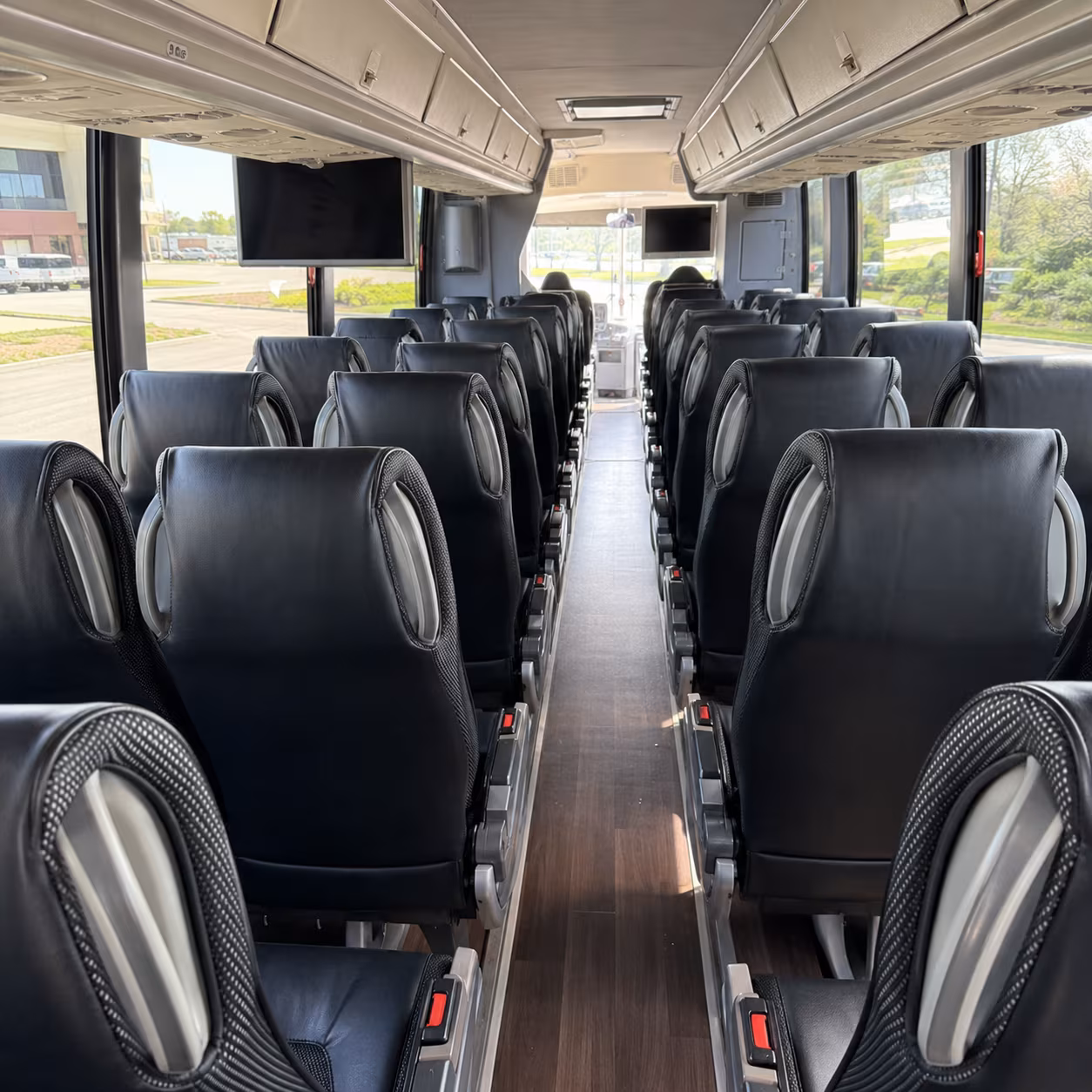 hollywood 56 passenger charter bus inside