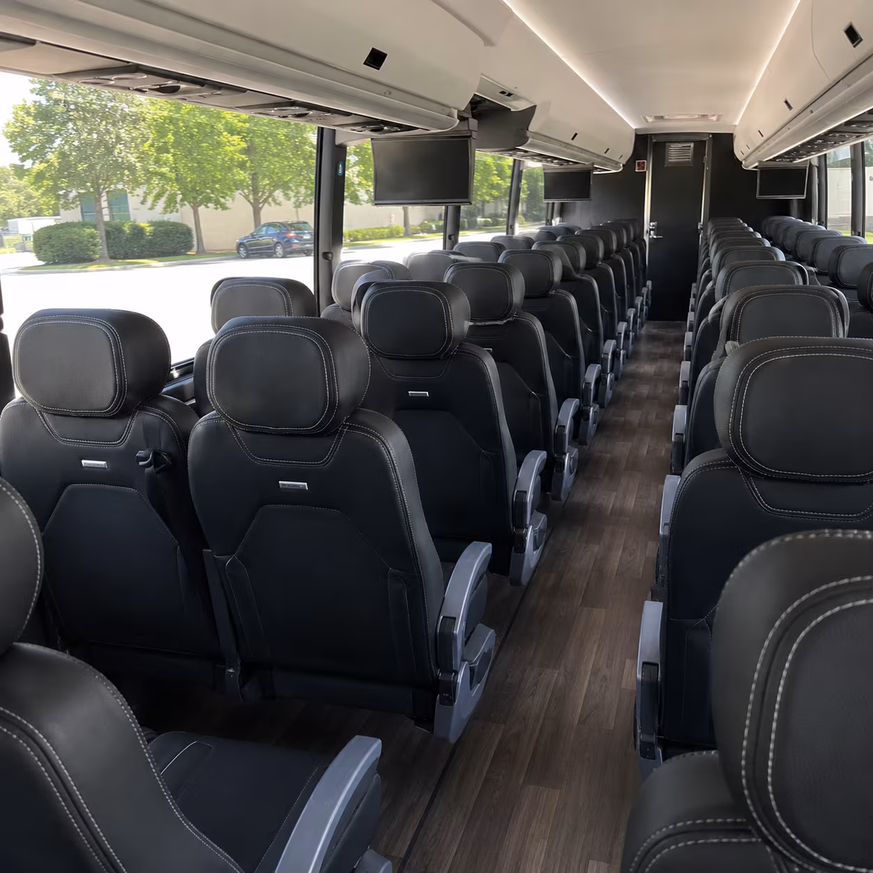 hollywood 56 passenger charter bus interior